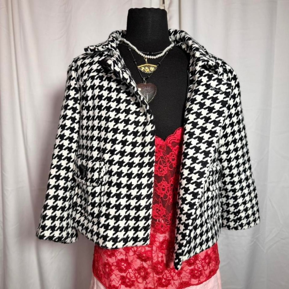 Last Kiss Houndstooth Coat – Women's S